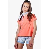 Side Peplum Tee - coral