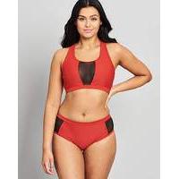 simply yours red mesh long bikini set