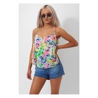 Siah Cross Back Floral Camisole Top