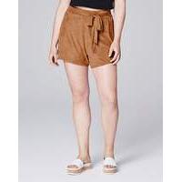 simply be suedette tie shorts