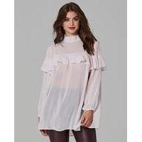 Simply Be High Neck Ruffle Blouse