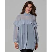 simply be high neck ruffle blouse