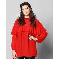 simply be high neck ruffle blouse