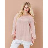 Simply Be Lace Trim Crinkle Tunic