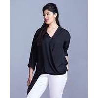 Simply Be Asymmetric Wrap Blouse