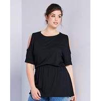 simply be cut out shoulder jersey top