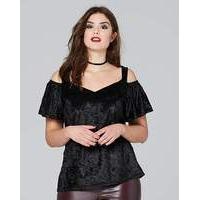 Simply Be Velvet Cold Shoulder Top