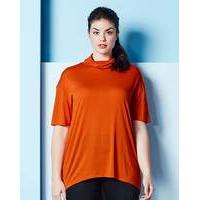 Simply Be High Neck Dip Jersey Top