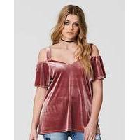 Simply Be Velvet Cold Shoulder Top