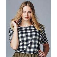 simply be gingham check scuba shell top