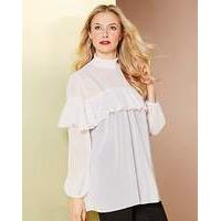 simply be high neck ruffle blouse