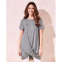 Silver Metallic Twist Hem Tunic