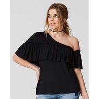 Simply Be Ruffle One Shoulder Top