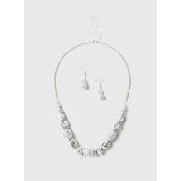 Silver Beaded Jewellery Set, Silver