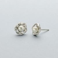 Silver Bloom Stud Earrings