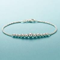 Silver Graduated Bead Bracelet