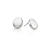 silver stepping stone stud earrings