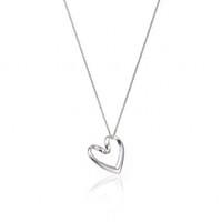 Silver Ribbon Heart Pendant