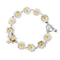Silver and Gold Plated Flower and Bee Bracelet