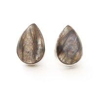 Silver and Labradorite Teardrop Earrings