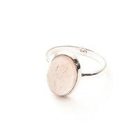 silver and rose quartz ring