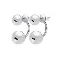 Silver Plated Front-To-Back Ball Earrings