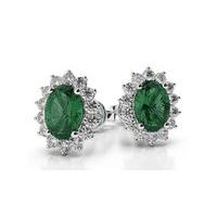 simulated arabella emerald amethyst or sapphire earrings