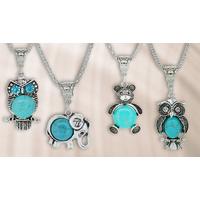 Silver Plated Turquoise Pendant - 4 Designs