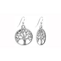 Silver Plated Tree of Life Earrings