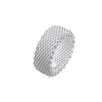 silver coloured mesh ring