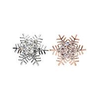 Simulated Crystal Snowflake Brooch - 2 Colours