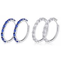 Simulated Sapphire Plated Earrings - 2 Colours