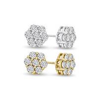 Simulated Diamond Cluster Earrings - 2 Colours