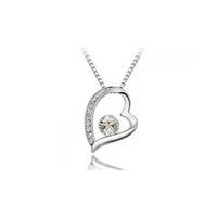 simulated crystal heart minnie necklace