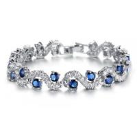 simulated sapphire and zirconia tennis bracelet