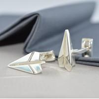 Silver Paper Plane Cufflinks