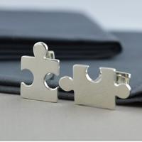 Silver Jigsaw Cufflinks