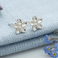 silver forget me not stud earrings