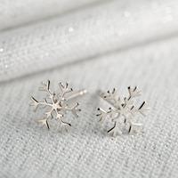 Silver Snowflake Stud Earrings