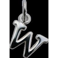 Silver Alphabet Charms - Letter w