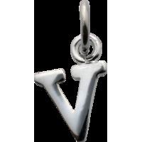 silver alphabet charms letter v