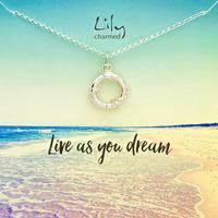 Silver Lifesaver Necklace with \'Live As You Dream\' Message