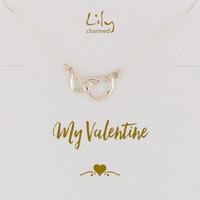 silver linked hearts necklace with my valentine message