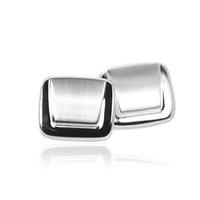 Silver Tone Plain Patterned Contemporary Cufflinks