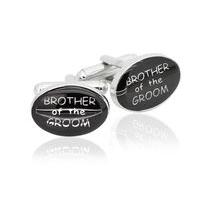 silver tone brother of the groom design cufflinks