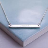 silver horizontal bar necklace wholesale
