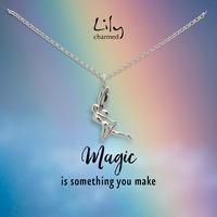 Silver Fairy Necklace with\' Magic\' Message