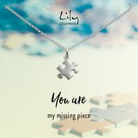 Silver Jigsaw Necklace with \'Missing Piece\' Message