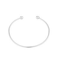 Silver Charm Bangle with Bead Fastening