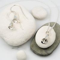 Silver Lily Jewellery Set With Hook Earrings
